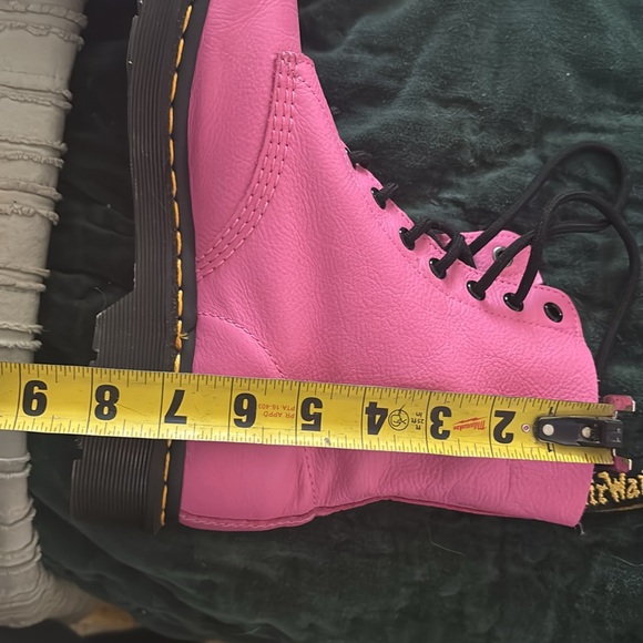 Dr. Martens Pink Leather Women's Boots - Picture 10 of 11